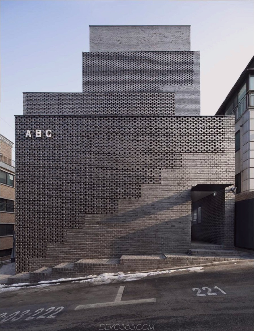 Gray Contemporary Brick Building