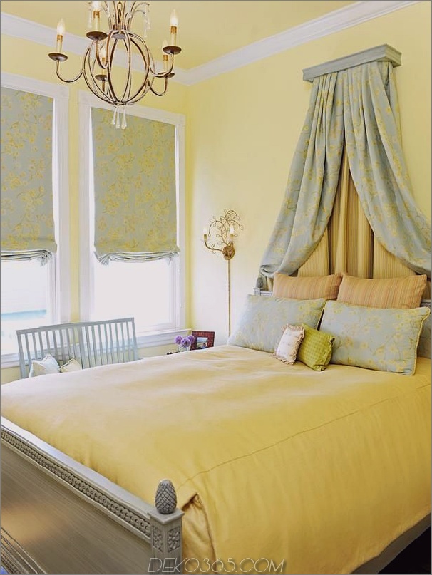 Salbei und gelbes viktorianisches Schlafzimmer 15 Glückliche, gelbe Schlafzimmer, die Sie begeistern werden