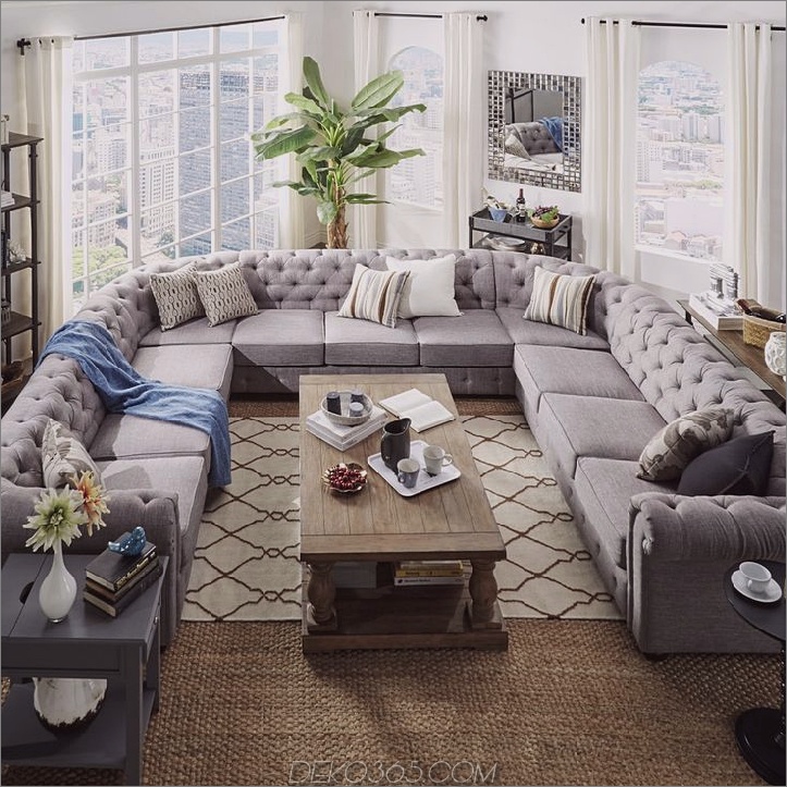 büschelig geschnittenes Ecksofa aus Überbeständen 15 Große Sofas, die sich perfekt in Ihr Familienhaus einfügen