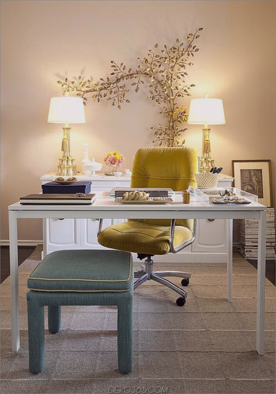 Vintage inspirierte gelbe und blaue gemütliche Heimbüromöbel