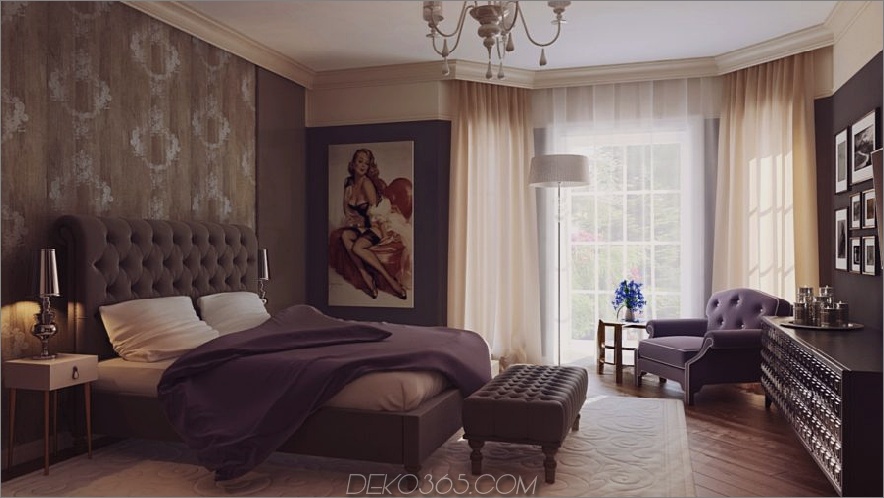 lila und braunes Zimmer