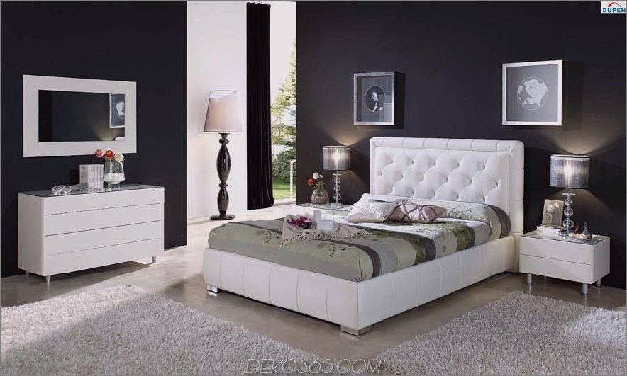 Weißes büscheliges zeitgenössisches Bett 900x540 40 moderne Betten, die ein schäbiges Schlafzimmer verwandeln