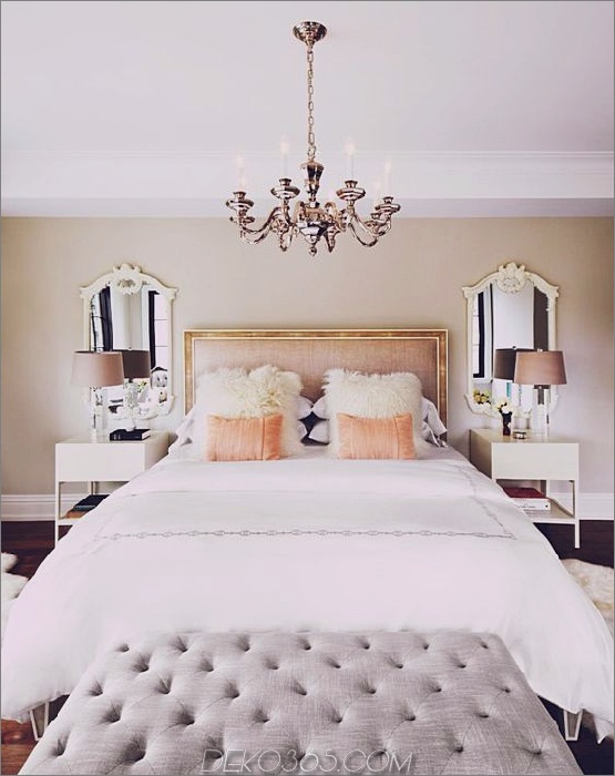 Elegantes Schlafzimmer-Design mit Kronleuchter