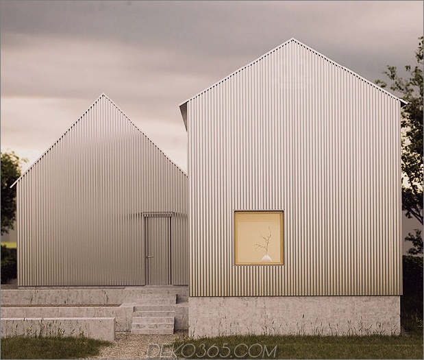 gewölbte minimalistische Fassade aus Giebel-Aluminium 1 Einstiegsraster 630xauto 38287 Giebel-Aluminiumhaus mit gewölbter minimalistischer Fassade