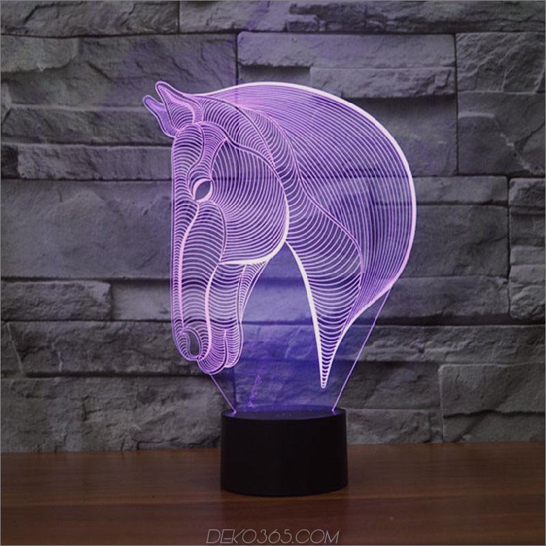 Pferdekopf-Nachtlicht der Illusions-LED 3D