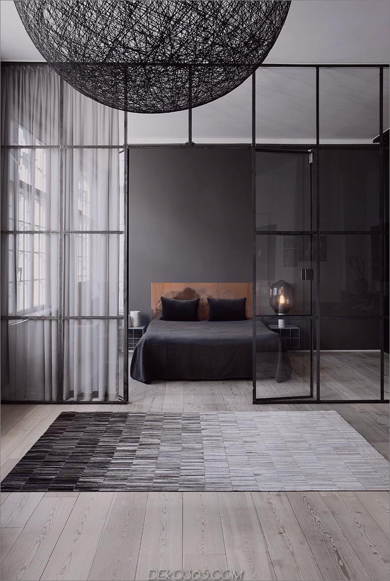 Dunkelgraues Schlafzimmer von Linie Design
