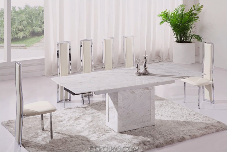 Esszimmertisch aus weißem Marmor 900x600 Erhöhen Sie Ihre Abendessen mit diesen 15 weißen Esszimmertischen