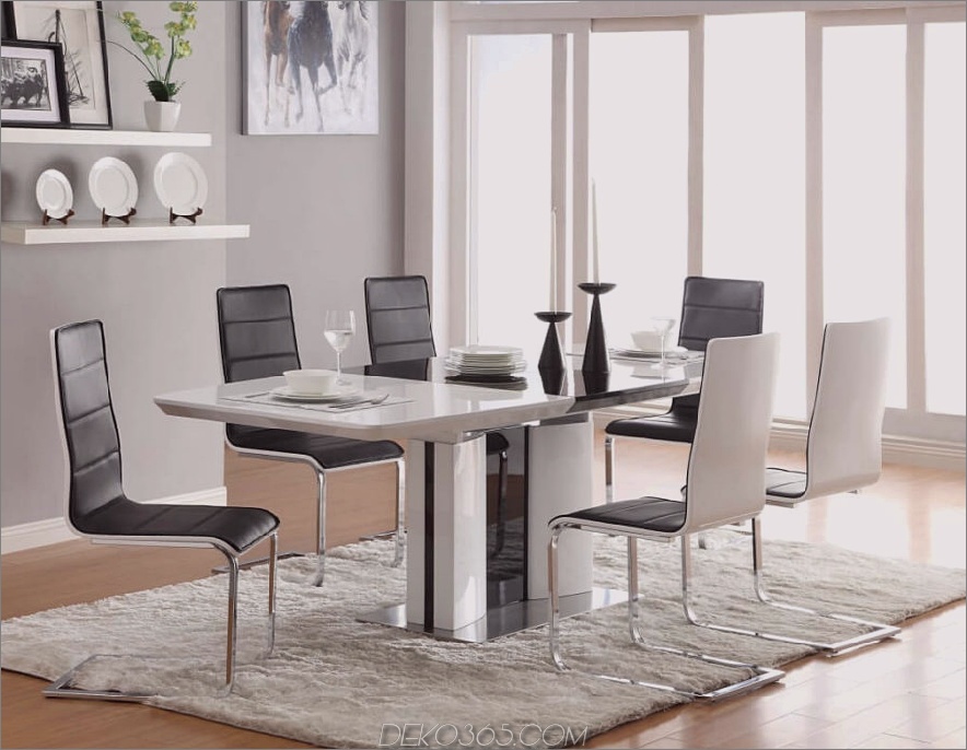 Zeitgenössischer weißer Esstisch mit genialem Esszimmerstuhl Design inklusive Esszimmermöbel Esszimmer Designs 900x698 Erleichtern Sie das Abendessen mit diesen 15 weißen Esstischen
