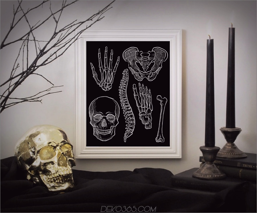Anatomie Instant Download Kunstdruck 900 x 746 zeitgenössische Halloween-Kunst für geschmackvolle Urlaub Dekor