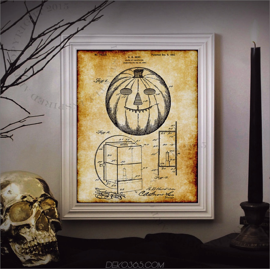 Halloween druckbare Dekor Jack O Laterne Patent